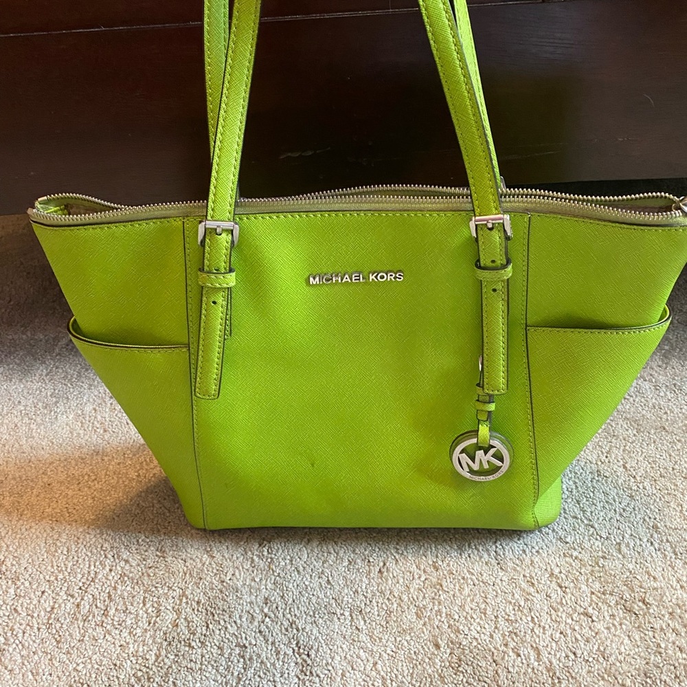Bright green Michael Kors shoulder bag